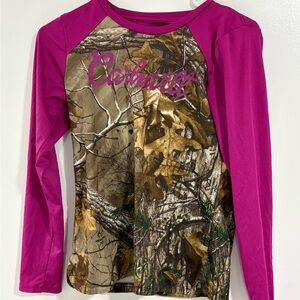Carhartt Pink and Camouflage Long Sleeve Tee